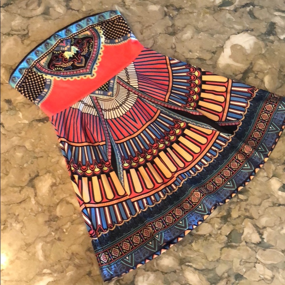 Strapless mini dress